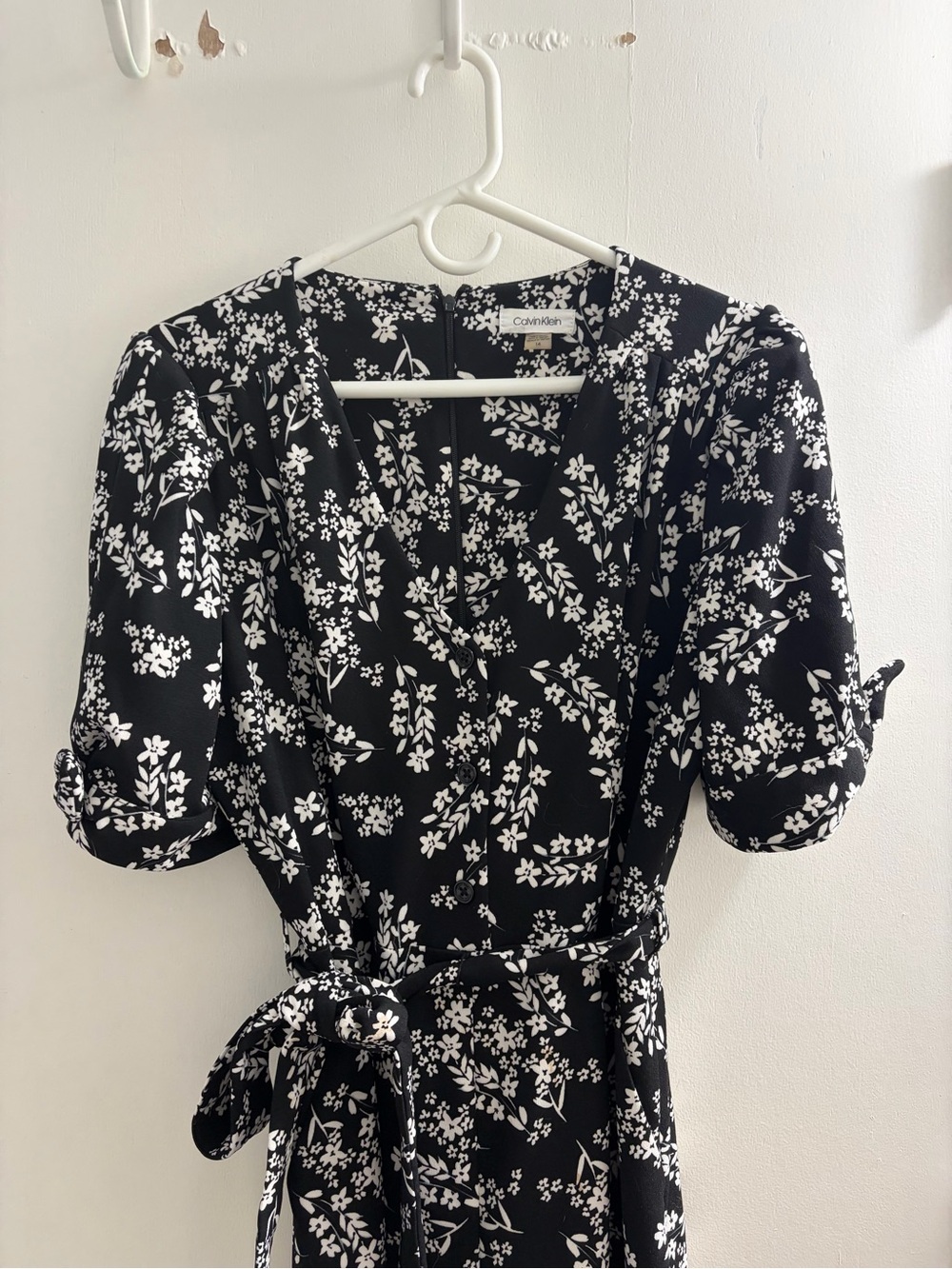 Calvin Klein Black & White Floral Jumpsuit